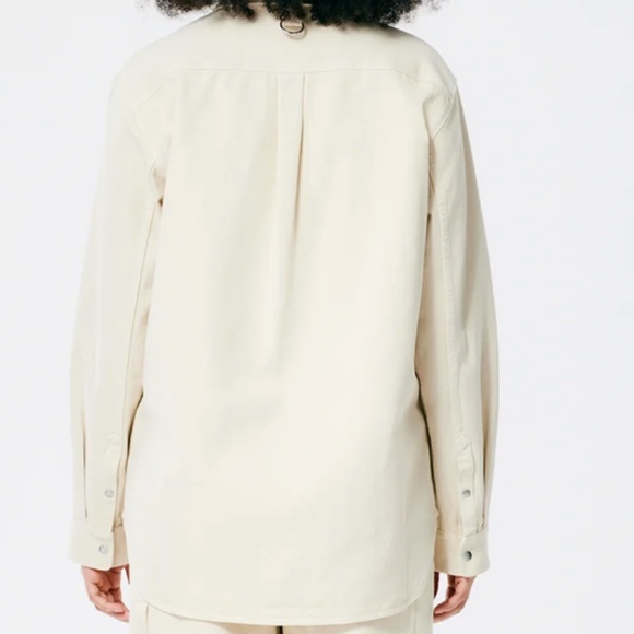 Tibi Garment Washed Twill Easy Shirt Beige XXS (M) - Picture 4 of 9